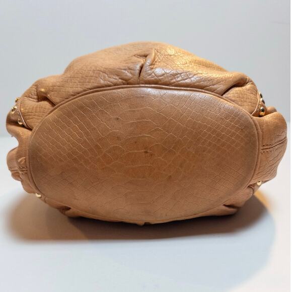 Y2K Michael Kors Astor Middleton Chain Hobo Bag Tan Leather Studded Shoulder Bag - Picture 5 of 12